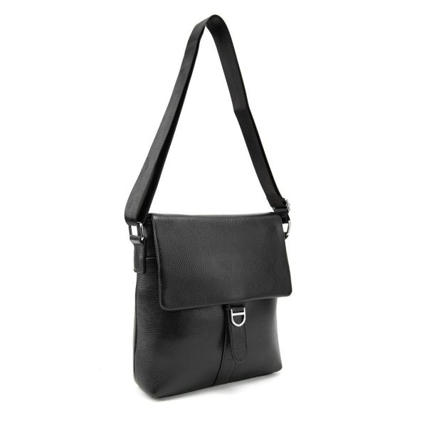 Мессенджер чорний шкіряний TIDING BAG A25-8805A