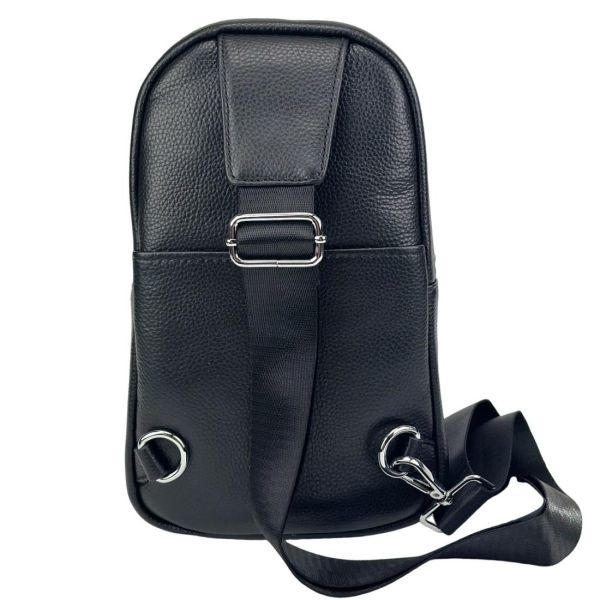 Шкіряний чорний слінг через плече Tiding Bag A25F-250131A чорний