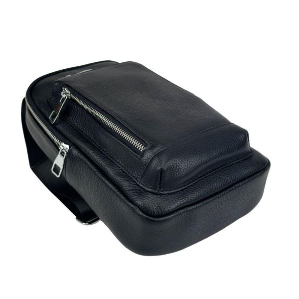 Шкіряний чорний слінг через плече Tiding Bag A25F-250131A чорний
