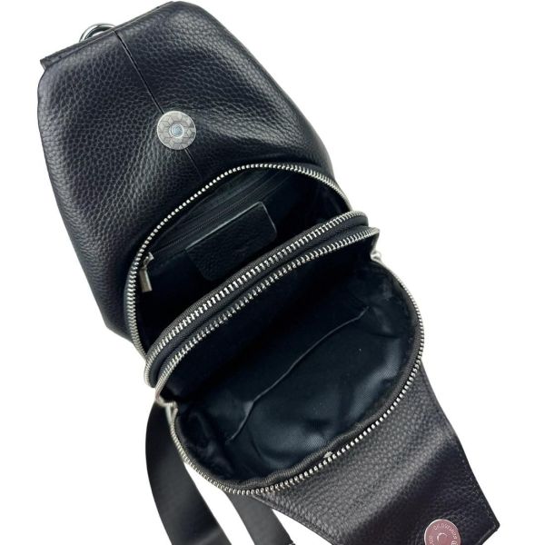 Шкіряний чорний слінг через плече Tiding Bag A25F-6809-1A чорний