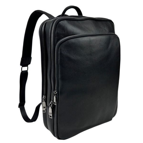 Шкіряний чорний рюкзак Tiding Bag A25F-8528A