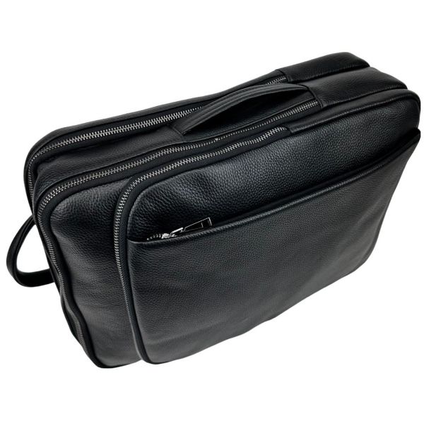 Шкіряний чорний рюкзак Tiding Bag A25F-8528A