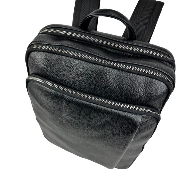 Шкіряний чорний рюкзак Tiding Bag A25F-8528A