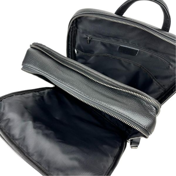 Шкіряний чорний рюкзак Tiding Bag A25F-8528A