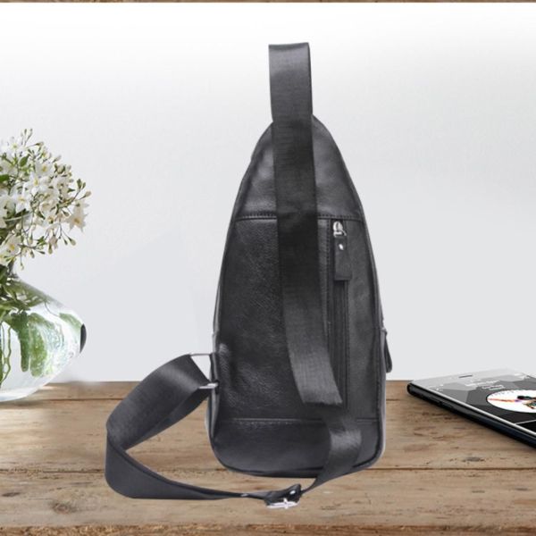 Сумка-слінг чорна шкіряна Tiding Bag F-A25F-5003A