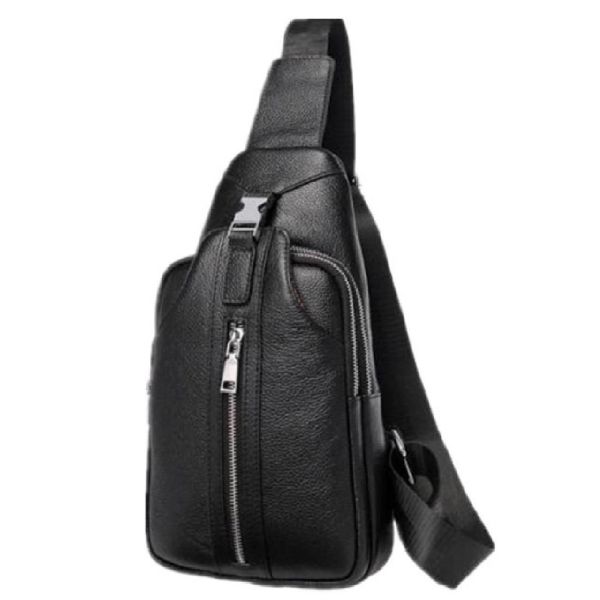 Сумка-слінг чорна шкіряна Tiding Bag F-A25F-5003A