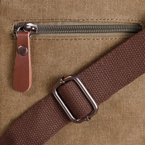 Интересная небольшая мужская сумка из плотного текстиля Vintage 22219 оливковый