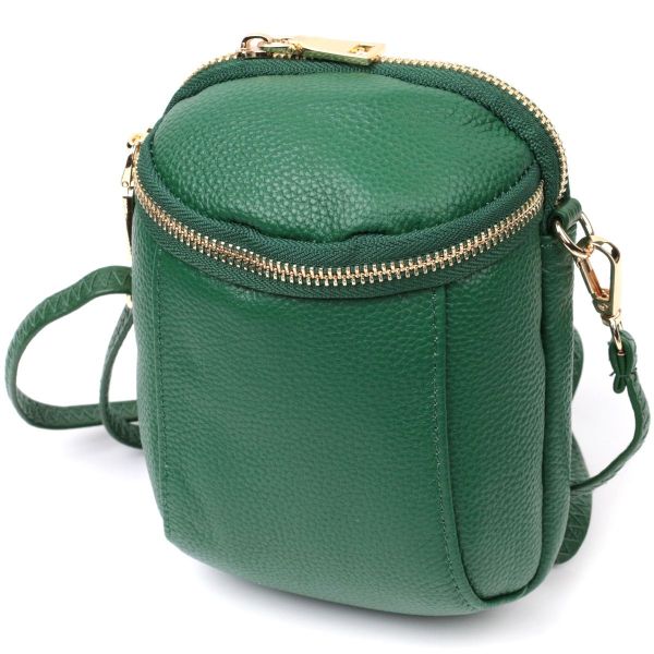 Цікава сумка для жінок з м'якої натуральної шкіри Vintage 22341 зелена