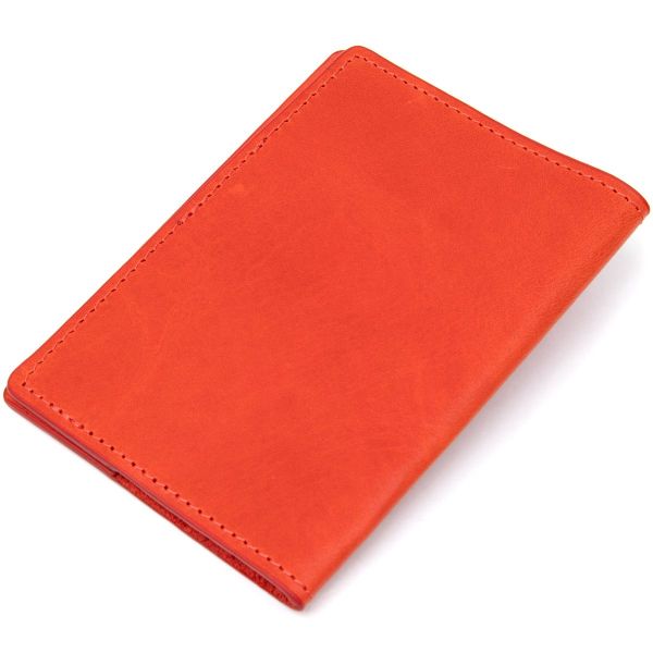 Яркая кожаная обложка на паспорт Grande Pelle 11483 красный