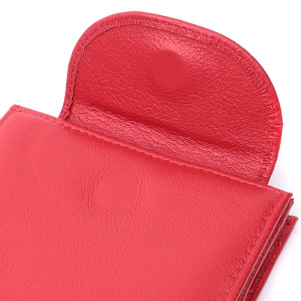 Яскравий жіночий гаманець із монетницею з натуральної шкіри ST Leather 22712 червоний