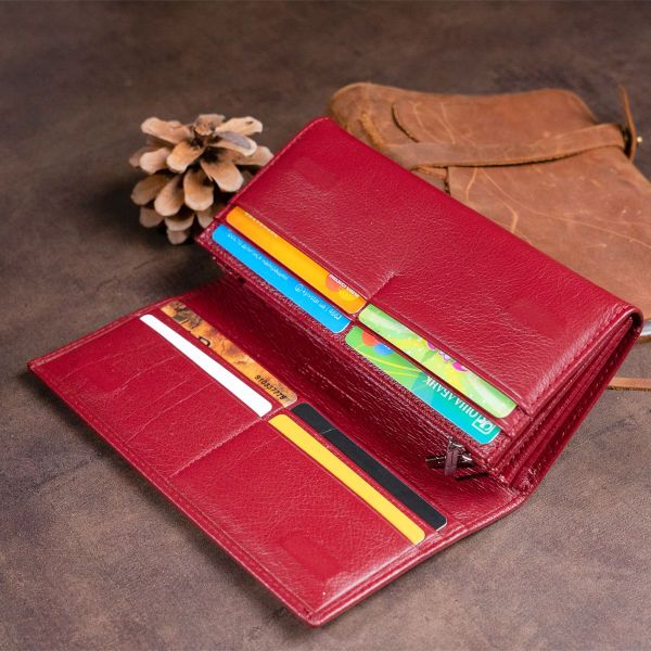 Кошелек на магнитах с клапаном женский ST Leather 19244 бордовый