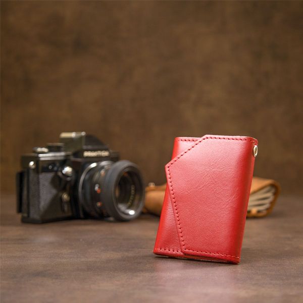 Кожаная компактная ключница Grande Pelle 11395 красный