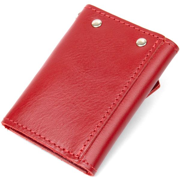 Кожаная компактная ключница Grande Pelle 11395 красный
