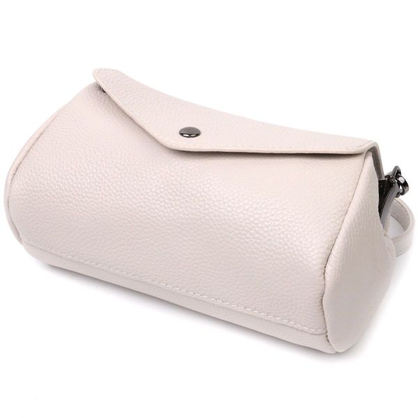Шкіряна сумка з трикутним клапаном Vintage 22255 біла