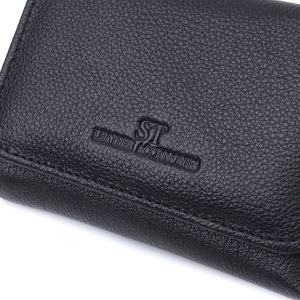 Красиве жіноче портмоне з монетницею з натуральної шкіри ST Leather 22728 чорне