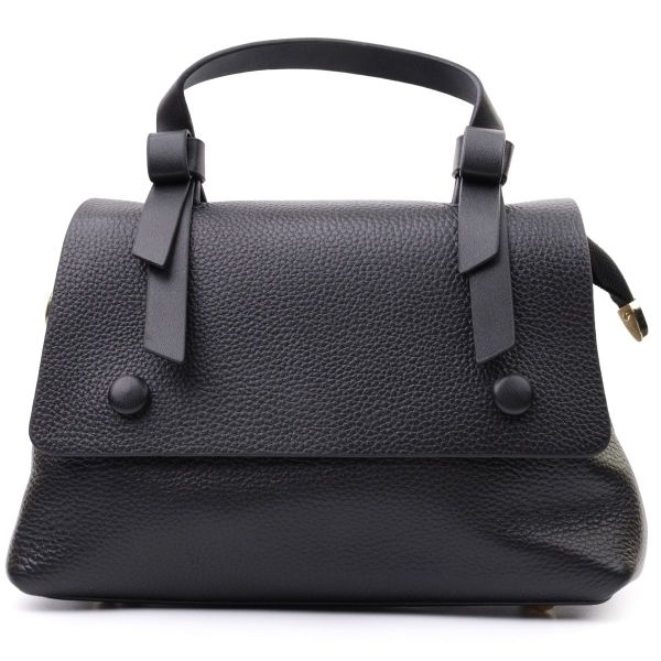 Люксова сумка для жінок з короткою ручкою з натуральної шкіри Vintage 22670 чорна