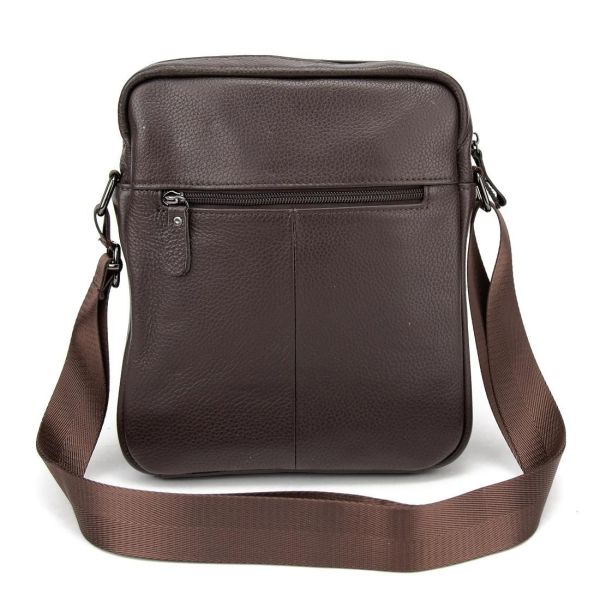 Чоловіча шкіряна сумка через плече Tiding Bag M56-9981C коричнева