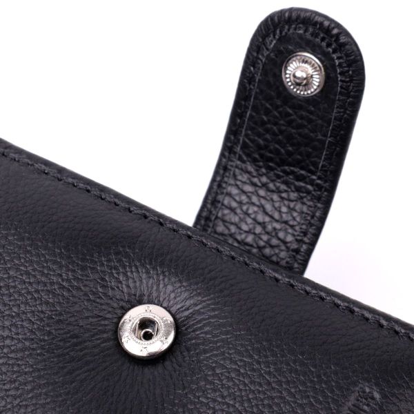 Чоловічий гаманець середнього розміру із натуральної шкіри ST Leather 22444 чорний