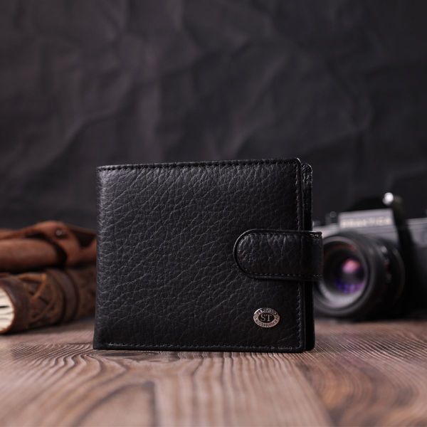 Чоловічий гаманець зручного розміру ST Leather 22471 чорний