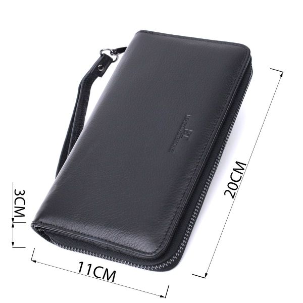 Чоловічий клатч із блоком для карт з натуральної шкіри ST Leather 22694 чорний