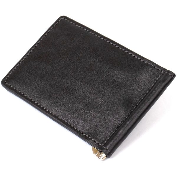 Мужской кожаный зажим для денег Grande Pelle 11475 черный