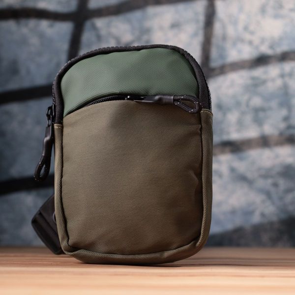 Невелика слінг сумка для подорожей із якісного текстилю Vintage 22871 зелена
