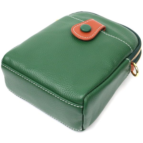 Невелика сумка трапеція для жінок з натуральної шкіри Vintage 22268 зелена