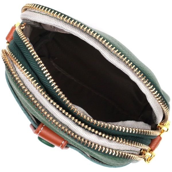 Невелика сумка трапеція для жінок з натуральної шкіри Vintage 22268 зелена