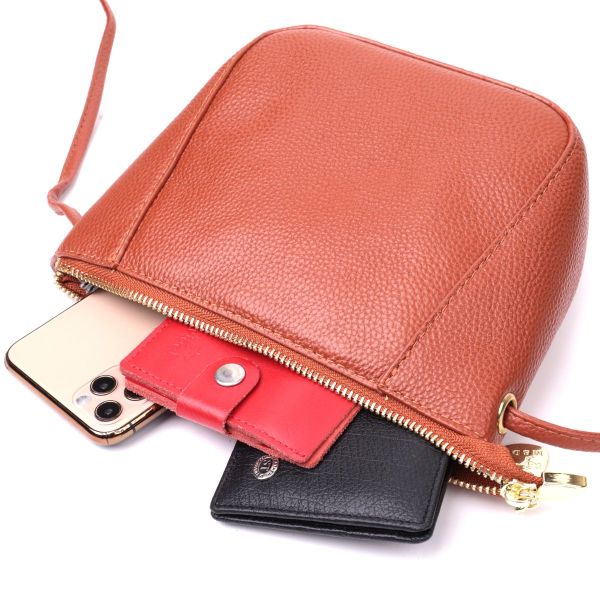 Невелика сумка жіноча через плече з натуральної шкіри Vintage 22300 коричнева