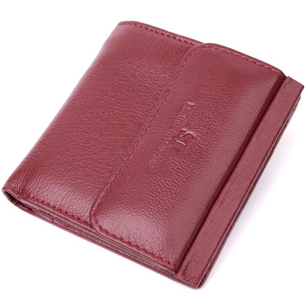 Невеликий жіночий гаманець з монетницею з натуральної шкіри ST Leather 22544 бордовий