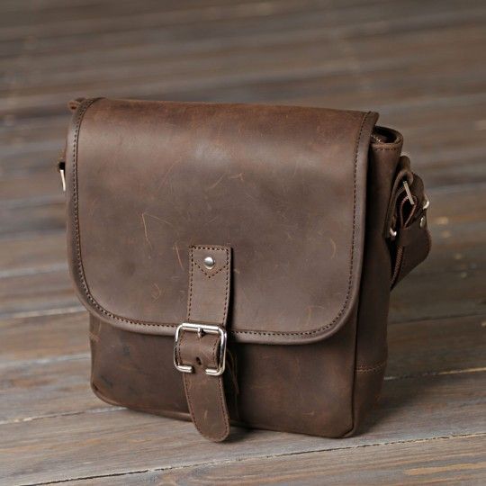 Сумка SHVIGEL 00890 из винтажной кожи коричневая