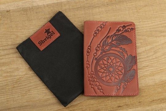 Эксклюзивная обложка для паспорта из винтажной кожи SHVIGEL 13792 красный