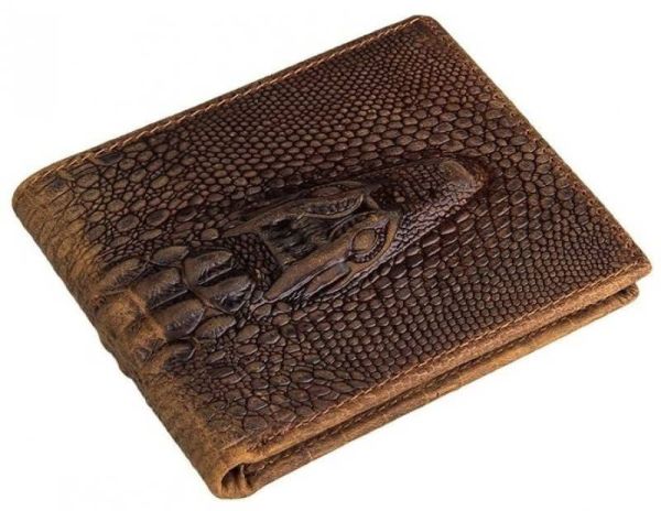 Кошелек мужской 14380 фактура кожи под крокодила Vintage коричневый