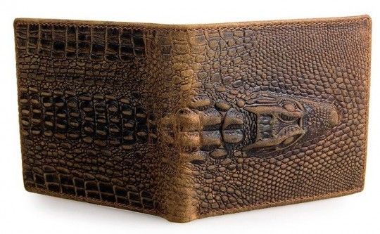 Кошелек мужской 14380 фактура кожи под крокодила Vintage коричневый