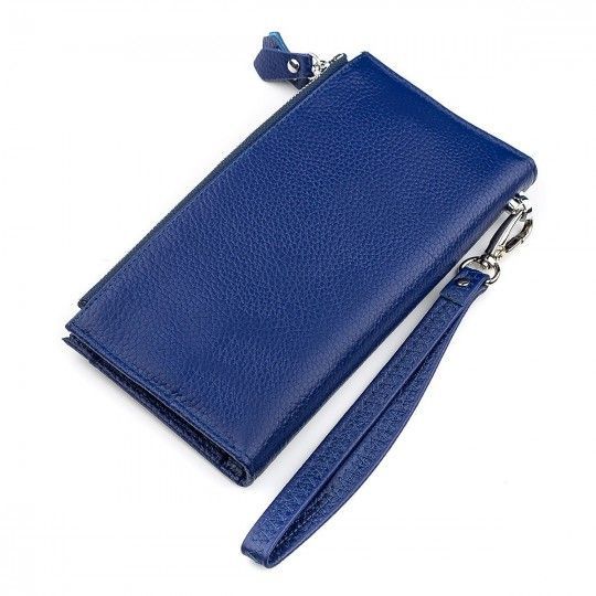 Кошелек женский ST Leather 18416 (ST420) с ремнем на запястье синий