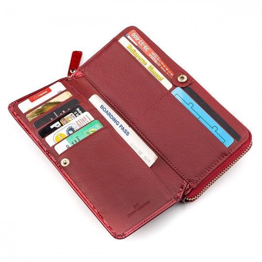 Кошелек женский ST Leather 18436 (S7001A) вместительный красный