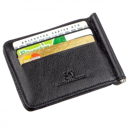 Кожаный мужской зажим на магните ST Leather 18937 черный