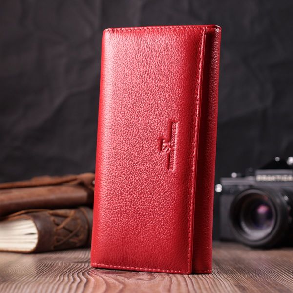 Чудовий жіночий гаманець з натуральної шкіри ST Leather 22524 червоний