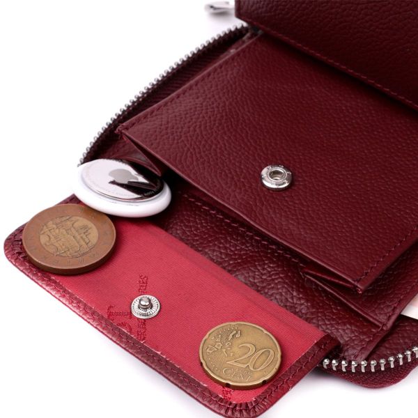 Практичний гаманець для жінок із натуральної шкіри ST Leather 22450 бордовий