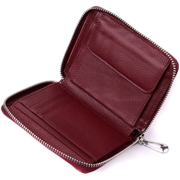 Практичний гаманець для жінок із натуральної шкіри ST Leather 22450 бордовий