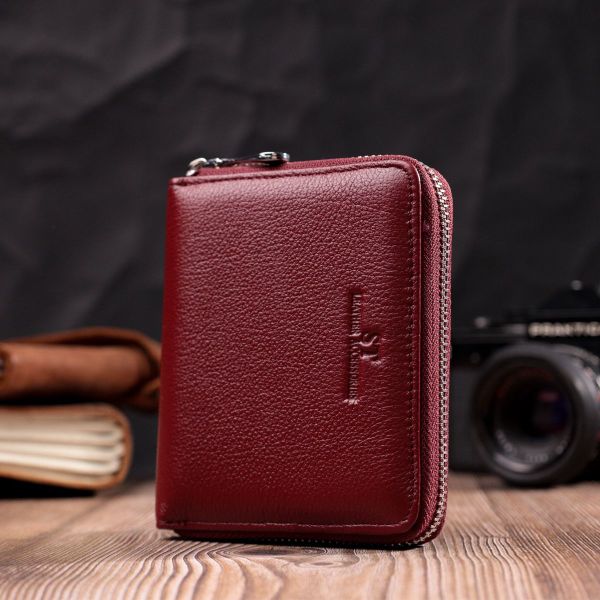Практичний гаманець для жінок із натуральної шкіри ST Leather 22450 бордовий