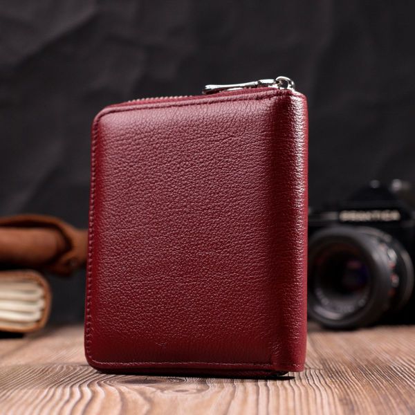 Практичний гаманець для жінок із натуральної шкіри ST Leather 22450 бордовий