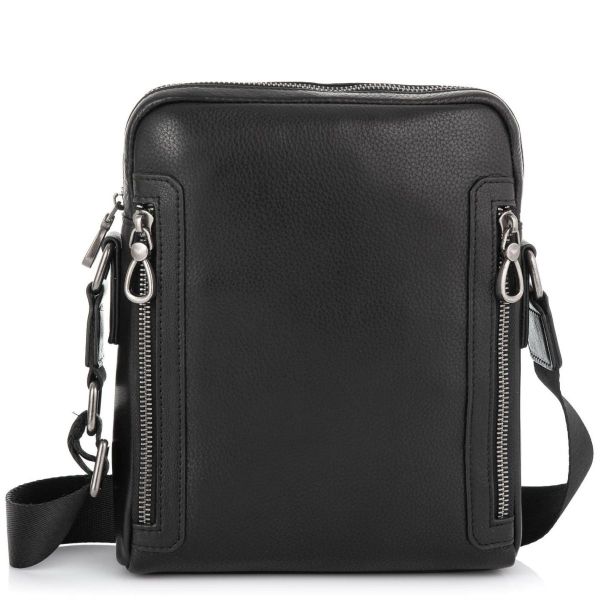 Чоловіча шкіряна сумка через плече Tiding Bag SM8-1007A чорна