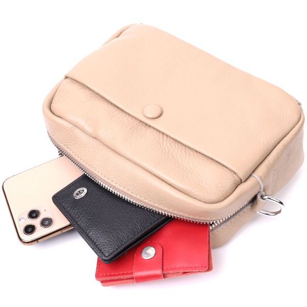 Сумка для жінок з натуральної шкіри Vintage 22437 бежева