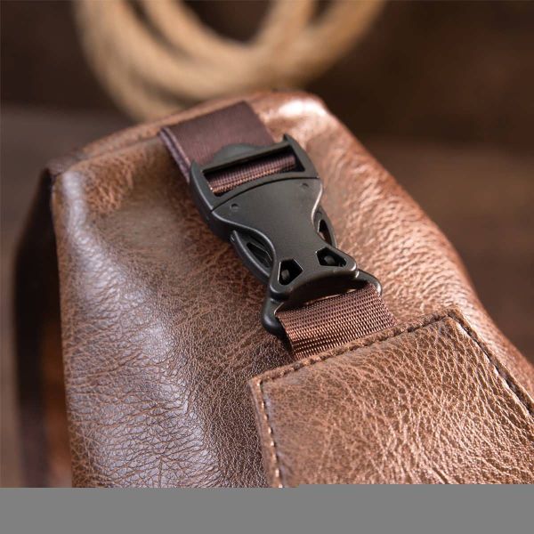 Сумка крос боді смарт зі шкірозамінника 20572 Vintage коричнева