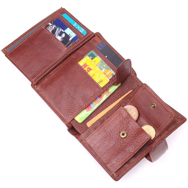 Вертикальний чоловічий портмоне з натуральної шкіри 21399 Vintage коричневий
