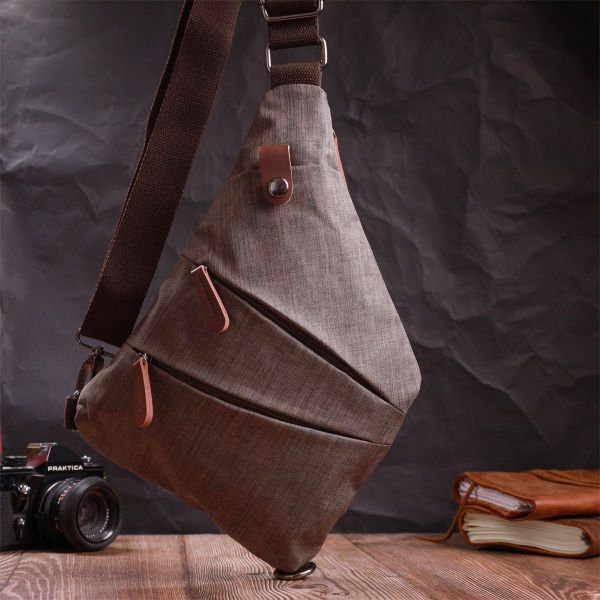 Великолепная сумка через плечо для мужчин из текстиля Vintage 22198 песочный.