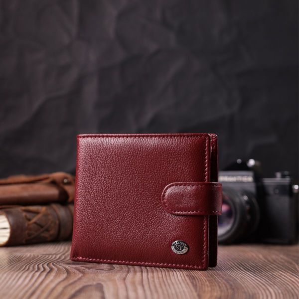Практичний жіночий гаманець з натуральної шкіри ST Leather 22554 бордовий