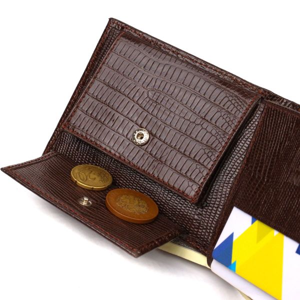 Интересное мужское портмоне из натуральной фактурной кожи Canpellini 21785 коричневое