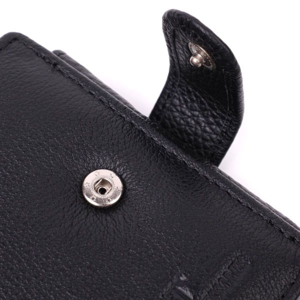 Цікавий гаманець із блоком під документи з натуральної шкіри ST Leather 22480 чорний